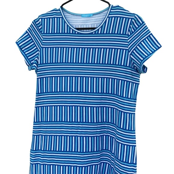J.McLaughlin Cotton T-Shirt Dress - Size Small - Blue Stripes - Picture 7 of 11